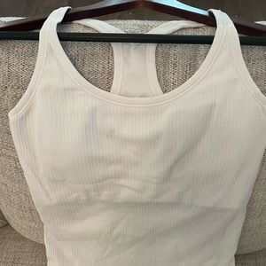Lululemon Ebb to Street shelf bra tank top, white